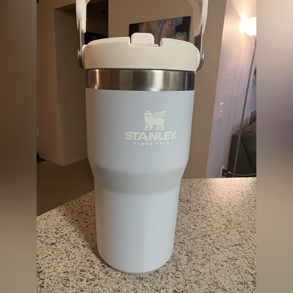Stanley with straw
